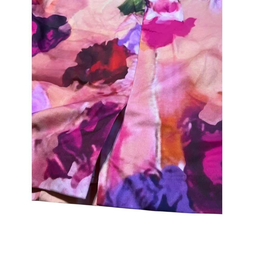 J. Peterman Pink Floral Midi Dress with Purple and Green Accents - Picture 7 of 9